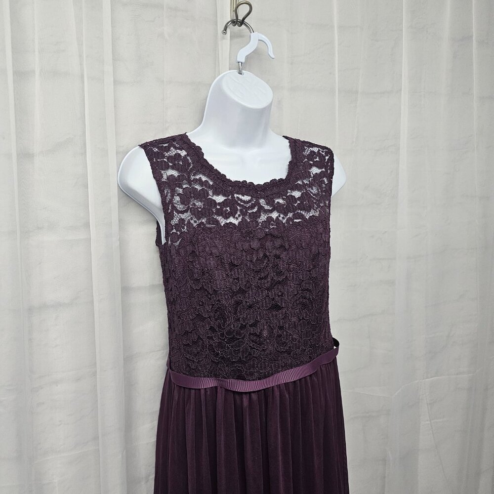 David's Bridal Dress Maxi Purple Lace Fairy Whimsigoth Floral Formal 10 - Picture 4 of 13